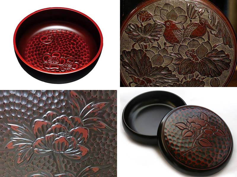 【 漆器 】國寶級鐮倉雕 ( 源自剔红雕漆) Taiwan lacquerware crafts from vermilion lacquer coating